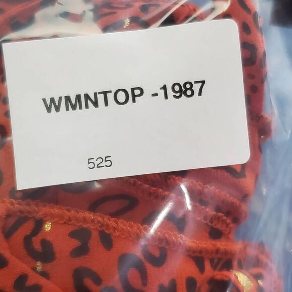 Umgee USA Women’s Small Leopard Print Spaghetti Strap Tank Top Red Gold Metallic - Picture 8 of 8